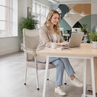Chaise d'invité empilable en chrome à 4 pieds, dossier haut en maille, support lombaire, pour réception, visiteurs, conférences, banquets