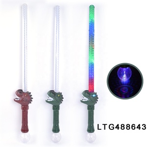 Fournitures de fête bâton lumineux dinosaure épée jouets clignotant led light up saber baguette avec boule de prisme - Product Image 2