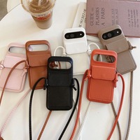 Étuis de téléphone en cuir PU pour Google Pixel 8 9 avec sangle bandoulière mains libres et porte-cartes