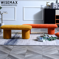 WISEMAX FURNITURE Mobilier de salon moderne Canapés Chaise en velours jaune Long pouf Repose-pieds de lit Tabouret en forme d'animal zèbre