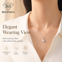 Collier pendentif en moissanite, argent 925, coupe ronde, couleur D, chaîne scintillante, luxe léger, minimaliste, pour femme, cadeau quotidien