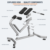 Chaise romaine multifonctionnelle en acier pour extensions dorsales et hyperextensions, équipement de musculation pour usage commercial et domestique