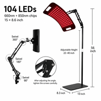 Panneau de luminothérapie rouge réglable GLPE, appareil de beauté LED infrarouge proche sur pied pour le visage, SPA à domicile, soins de la peau, prise US
