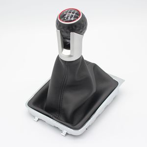 Poignée de levier de vitesses en cuir rouge surpiqué 6 vitesses pour Volkswagen Golf 7 MK7 GTI - Product Image 3