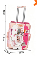 Valise de maquillage en plastique pour enfants, jeu de simulation de salon de beauté, 37 pièces, mini coiffeuse, ensemble de jeu de rôle pour filles