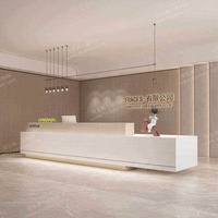 Bureau de réception multifonctionnel en bois de style industriel minimaliste et créatif pour hall d'hôtel, comptoir de bar, bureau, gîte