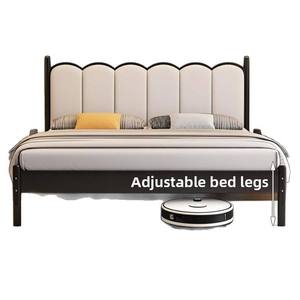 Letto in Ferro Moderno Minimalista Durevole, Misure 1.8m <span class=keywords><strong>Matrimoniale</strong></span> e 1.5m Singolo, Rinforzato con Imbottitura Morbida, Economico e Salvaspazio per Scuole - Product Image 5