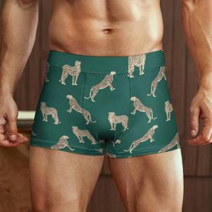 Erkek orta katlı Boxer pantolon nefes yaz spor şort ile Trendy süblimasyon baskı örme orta bel iç çamaşırı - Product Image 2