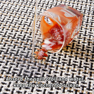 Tapis de cuisine tissé rectangulaire à motif géométrique en fibre de polyester, imperméable, antidérapant, résistant aux taches, lavable, pour usage en restaurant - Product Image 2