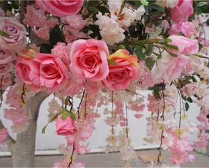 Árbol <span class=keywords><strong>de</strong></span> flores artificiales para salón <span class=keywords><strong>de</strong></span> belleza, rama seca, árbol <span class=keywords><strong>de</strong></span> flores artificiales <span class=keywords><strong>de</strong></span> glicina para interior, flor <span class=keywords><strong>de</strong></span> Rosa para boda - Product Image 5