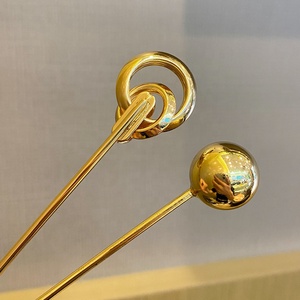 Delle Ragazze Delle donne di Bella Oro Argento del Metallo Pan Panino Tornante Elegante Updo Capelli Asta del Bastone Pin Bacchette Capelli Bacchetta Chop Bastoni Per Capelli - Product Image 2
