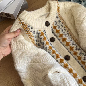 Dalang Sweater Factory Women's Knitted <b>Cardigan</b> Loose Fit Single Breasted Autumn Winter Warm Top Anti Pilling - Product Image 2