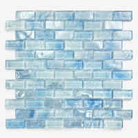Global Bridge Carreau de mosaïque en verre cristal irisé Marbre Salle de bain Mur Piscine Carreaux à effet électrique Design graphique