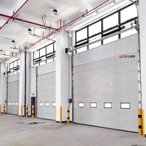 Ligne en acier de design industriel <span class=keywords><strong>porte</strong></span> de <span class=keywords><strong>garage</strong></span> sectionnelle <span class=keywords><strong>5m</strong></span> surface finie de moteur de panneau de <span class=keywords><strong>porte</strong></span> aérienne pour l'usage d'entrepôt direct - Product Image 1