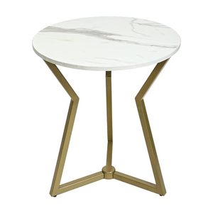 Prix de gros Table d'appoint canapé en métal avec dessus en marbre Table basse de haute qualité pour accessoires de meubles de salon - Product Image 6