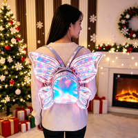 Sac à dos LED lumineux en forme d'aile de papillon, holographique et lumineux pour Carnaval, Halloween, Rave, Club, Événement, Accessoires de Cosplay
