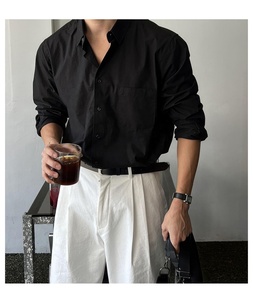 <span class=keywords><strong>Camicia</strong></span> Cargo in cotone europeo da <span class=keywords><strong>uomo</strong></span> Vintage ampia manica lunga a trama pieghettata protezione solare traspirante a maglia Casual - Product Image 4