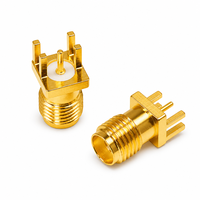 Fabrika Tedariki 50 Ohm 1.2mm Pin Aralığı SMA Dişi Jak Tam Pirinç PCB Panel Kenar Montajlı Fiş RF Koaksiyel Konnektörler