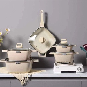 <span class=keywords><strong>Set</strong></span> di pentole per zuppe dal Design classico da 21 pezzi antiaderente in alluminio e medicale - Product Image 2