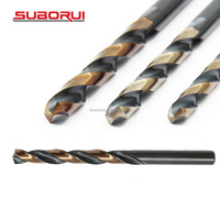 Foret hélicoïdal en métal SUBORUI HSS DIN338 M35 en acier au cobalt, acier inoxydable, 2-20 mm, ISO, entièrement affûté, finition noir et or, pour perçage
