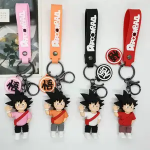 High Quality Factory Wholesale Anime Dragon Ball Collection Doll Figure Keychain Car Key Pendant Cute 3D Rubber Key Chain