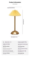 Lampe de chevet vintage pour décoration de mariage, hôtel, restaurant, lampe de table de luxe rechargeable sans fil, lampe de table tactile en tissu