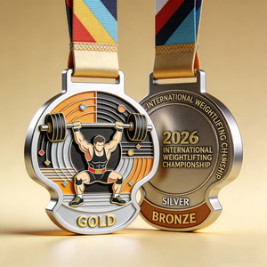 Medalla de Honor para Estudiantes Mayores 2026, Medallas de Halterofilia de Metal con Logotipo Personalizado de Fábrica, Aleación de Zinc, con Cinta - Product Image 1