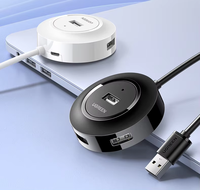UGREEN CR106 Hub USB 2.0 4 ports Adaptateur multifonctionnel ABS Station d'accueil pour transfert de données rapide avec câble d'extension USB
