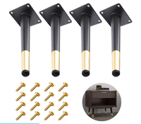 Jambes de table noires de 60cm Jambes de canapé de meubles Jambes de meubles décoratifs en métal