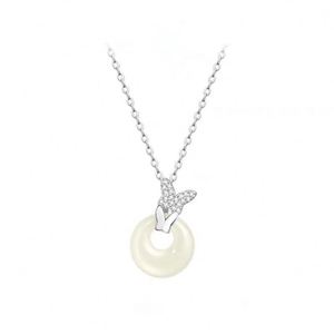 Collar con Colgante de Mariposa de Estilo Chino con Cierre de Seguridad, Colgante de Zirconia, Imitación de Jade, Cadena para Clavícula, para Mujer - Product Image 6