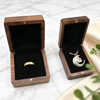 Boîte à bijoux en noyer noir à couvercle solide, bords entièrement finis, pour colliers, pendentifs, ras-de-cou, bracelets, boîte de rangement, boîte cadeau