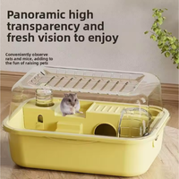 Kandang Hamster Mewah Ekstra Besar Villa Akrilik untuk Hamster Golden Gerbil Rumah Hewan Peliharaan dengan Panel Transparan Desain Ruang Luas Perlengkapan Hewan Peliharaan