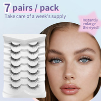 Faux cils 3D volumineux en PBT, effet fourrure de fée, naturels et légers, lot de 7 paires, fournisseur en gros