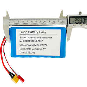 Baterias de Íon de Lítio Personalizadas Cilindro 7S 25.2V 18650 7S1P 25.2V 2200mAh Pacote de Baterias de Lítio para E-bike Scooter - Product Image 3