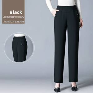 Pantalons décontractés doublés <span class=keywords><strong>en</strong></span> polaire grande taille pour femmes pantalons droits maman d'âge moyen pour le printemps automne hiver-transfrontalier - Product Image 5