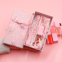 Ensemble de rouge à lèvres haute pigmentation avec logo personnalisé, emballage de luxe en coffret cadeau, marque privée, crayon à lèvres imperméable, kit de gloss à lèvres
