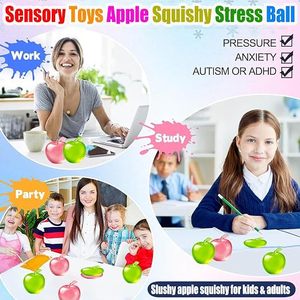 Nouveauté 2026 : Balles anti-stress à remontée lente, en forme de pomme réaliste, douces et mignonnes, pour le soulagement de l'anxiété au bureau, à la maison et en voyage - Product Image 5
