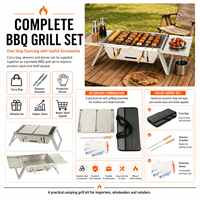 Barbecue portable pliable au charbon de bois pour l'extérieur, en acier inoxydable, idéal pour le camping et les pique-niques (vente en gros)