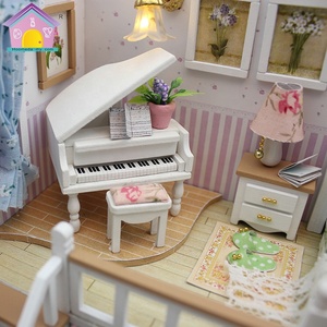 M026ของ Hongda บ้านตุ๊กตาจิ๋วสำหรับเด็กผู้หญิงบ้านตุ๊กตาไม้บ้านตุ๊กตาทำด้วยมือ - Product Image 4