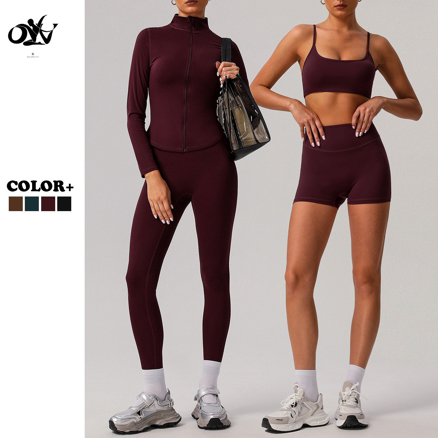 Solid Tight Nude-feeling Women's Sports Sets High Elasticity Breathable Yoga Leggings Slimming Wholesale Yoga Fitness Set logo