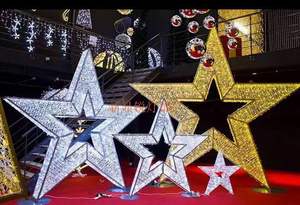 Luces de Cadena LED 3D Comerciales con Forma de Estrella, Decoraciones Navideñas, Luces con Motivo de Estrella, Adornos Navideños para Tiendas y Calles - Product Image 1