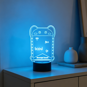 Wholesale Luminous Acrylic Base Children's Night Light Rewritable Transparent Message Board <b>Plug</b>-in Battery Power for Bedroom - Product Image 2