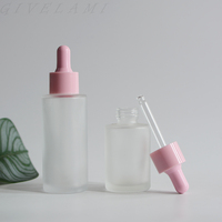 Flacon compte-gouttes en gros 20ml-120ml avec bouchon rose, contenant d'huile essentielle, emballage cosmétique pour soins féminins, soins de la peau automne-hiver