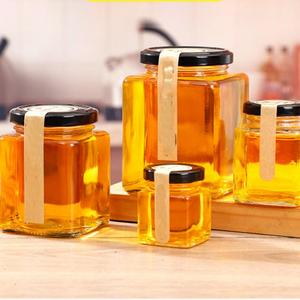 Bocaux en verre carrés transparents de diverses capacités avec couvercle métallique pour épices, miel, confiture, biscuits et autres aliments - Product Image 5