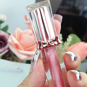 Aceite de labios vegano, maquillaje hidratante con sabor a frutas, Etiqueta Privada, tubo de lazo de oro rosa, bálsamo labial líquido, aceite de labios brillante - Product Image 3