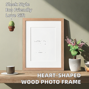RubySub Eco-Friendly Oak Rectangular Photo <b>Frame</b> <b>with</b> Thermal Transfer <b>Printing</b> for Valentine's Day-Modern Design Stand Included - Product Image 2