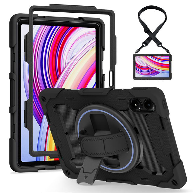 Rugged Shockproof PC+ Silicone Case for Xiaomi Redmi Poco Pad Pro 5G 12.1inch Armor Rotation Kickstand Case Cover