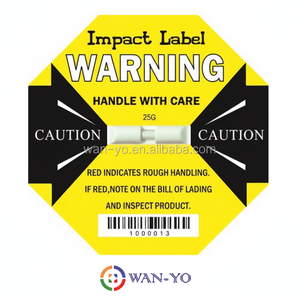Aide de moniteur de vibration de choc-Étiquette d'impact octogonale 25G avec numéro de série de code à barres imprimé ISO 9001 certifié Wan-Yo - Product Image 1