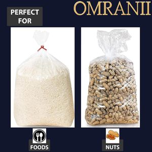 Omrani Clear Gusseted <b>Bags</b> 8 X 4 X 20 Inches 1.25Mil LDPE Food Grade 100 Count For Packaging Storage Display - Product Image 5