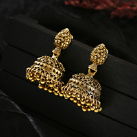 Douvei Anting Giwang Mutiara Berlapis Emas, Perhiasan Rumbai Manik-manik Bulat Ukiran Lotus Pola Bunga Matahari